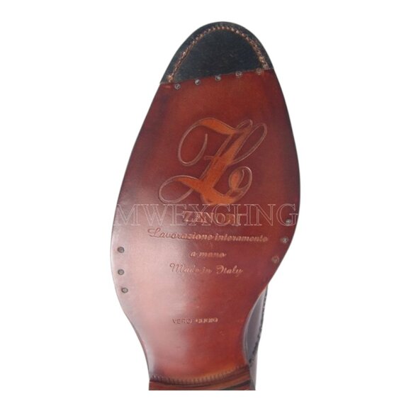 AUTHENTIC ZENOBI MOC TOE OXFORDS ITALIAN MENS DRESS SHOES NEW IN BOX main image 3
